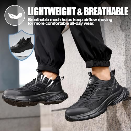 Image of Steel Toe Work Shoes for Men Lightweight Warehouse Safety Sneakers