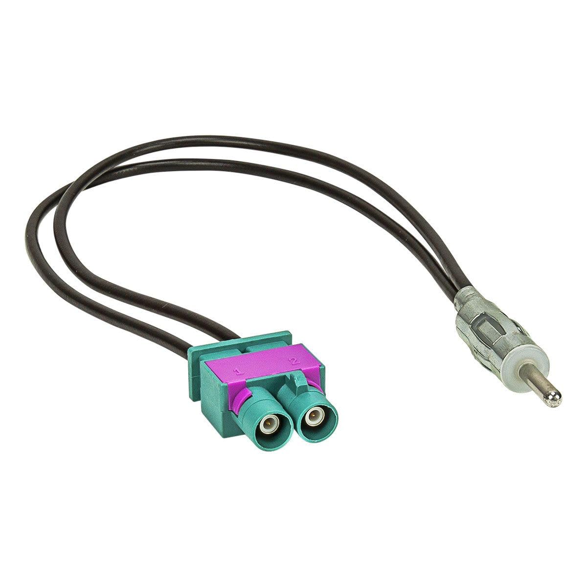 Tomzz Audio 1503-015 Doppel Fakra (M) Antennenadapter Stecker auf DIN (M)