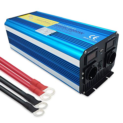 Inversor de corriente de 4000 W para caravanas con doble enchufe de 230 V y luces LED 2