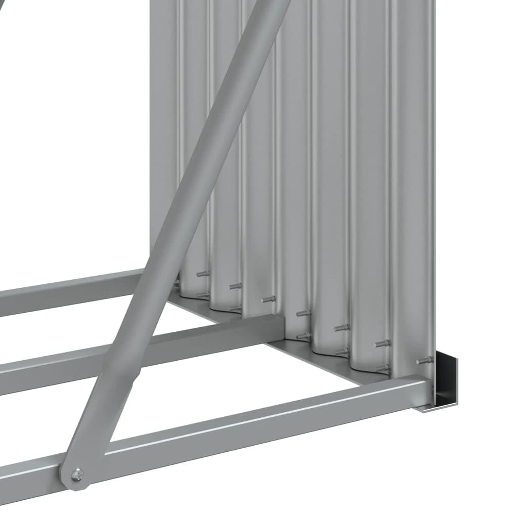 Kaminholzunterstand Holzoptik aus verzinktem Stahl 300x45x100 cm robustes Kaminholzregal mit Wandhalterung zur Brennholzaufbewahrung und Holzstapelhalter für trockene Lagerung im