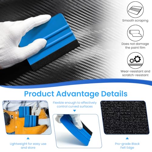 Image of STHIRA 10Pcs Squeegee for Vinyl Wrap 4'' Scratch-Free Window Film Scraper for Smooth Application Durable Vinyl Scraper Decal Applicator for Car Wraps, Window Tint, Paint Protection Film, Wall Paper