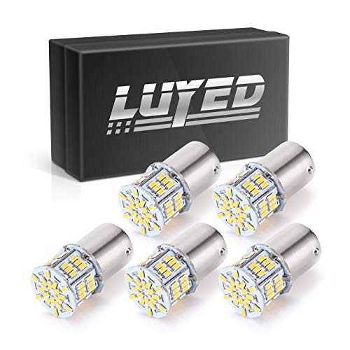 New generation 12-24v !Super Bright Low Power !5 x 650 Lumens 1156 1141 1003 3014 54smd Led Light bulb Use for Back Up Reverse Lights,Brake Lights,Tail Lights,Rv lights (Warm White)