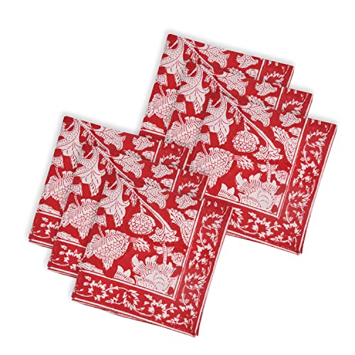 Image of BLOCKS OF INDIA Hand Block Print Cotton Table Napkin (Color 4)