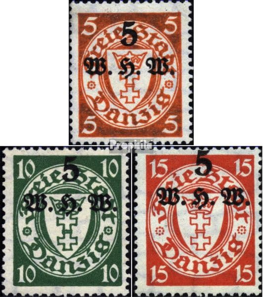 Sellos coleccionistas Gdansk 1934 Prophila 237-239 serie completa con charnela original