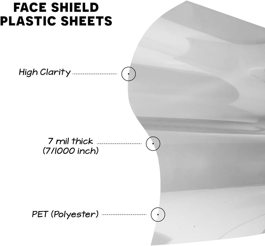Hоlіdау Dеаlѕ 🛒 Hygloss Products Face Shield Plastic Sheets High Clarity .7 Mil Polyester for DIY Arts and Crafts, Stencils-100, 8.5 x 11 Inches, Clear