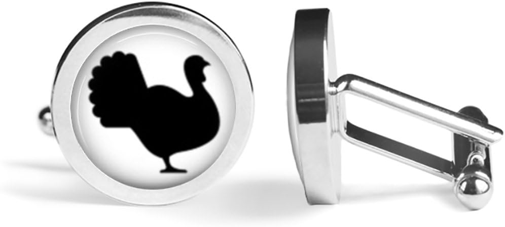 Turkey Cufflinks Thanksgiving Holiday Cuff Links (Angled Edition)