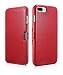 Produktbild ICARER Hülle passend für Apple iPhone 8 Plus und iPhone 7 Plus (5.5 Zoll), Handyhülle mit echtem Leder, Case, Schutz-Hülle klappbar, dünne Handytasche, Slim Cover, Rot
