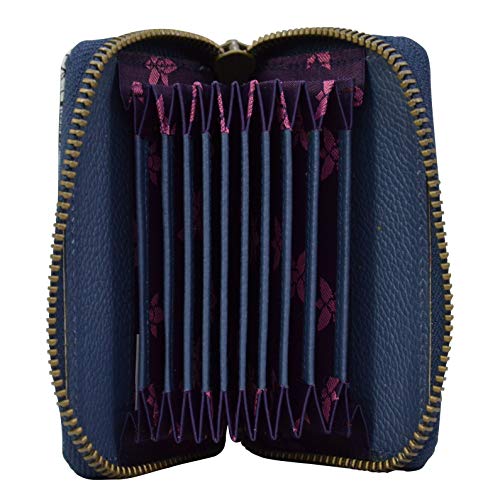 Image of Anuschka Women's Hand-Painted Genuine Leather Accordion Style Credit and Business Card Holder - Enchanted Garden