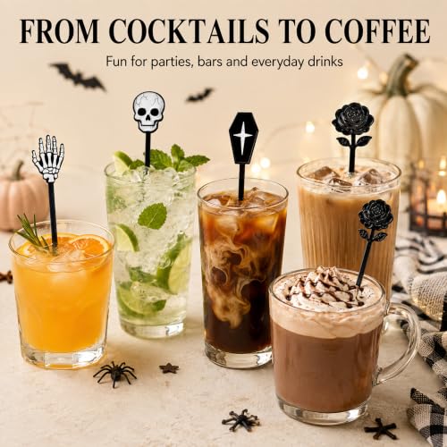 Halloween Cocktail Stirrers,36 Pack, 7.1 Inch (Gothic Mix) - image 6