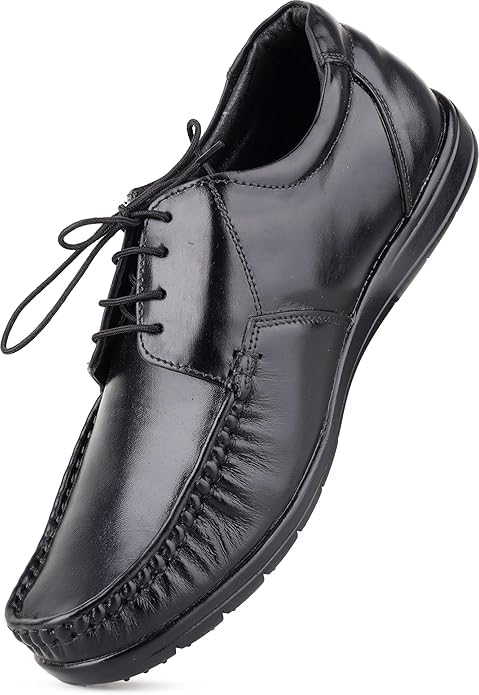 for-b FOR B Men's Premium Black Leather Lace Up Formal Shoes for Office & Business | Formal Shoes For Men Black | Shoe Laces For Formal Shoes | Formal Genuine Leather Shoes | Man BlackOffice Wear | Black.Casual Shoes For Man.-picture-30