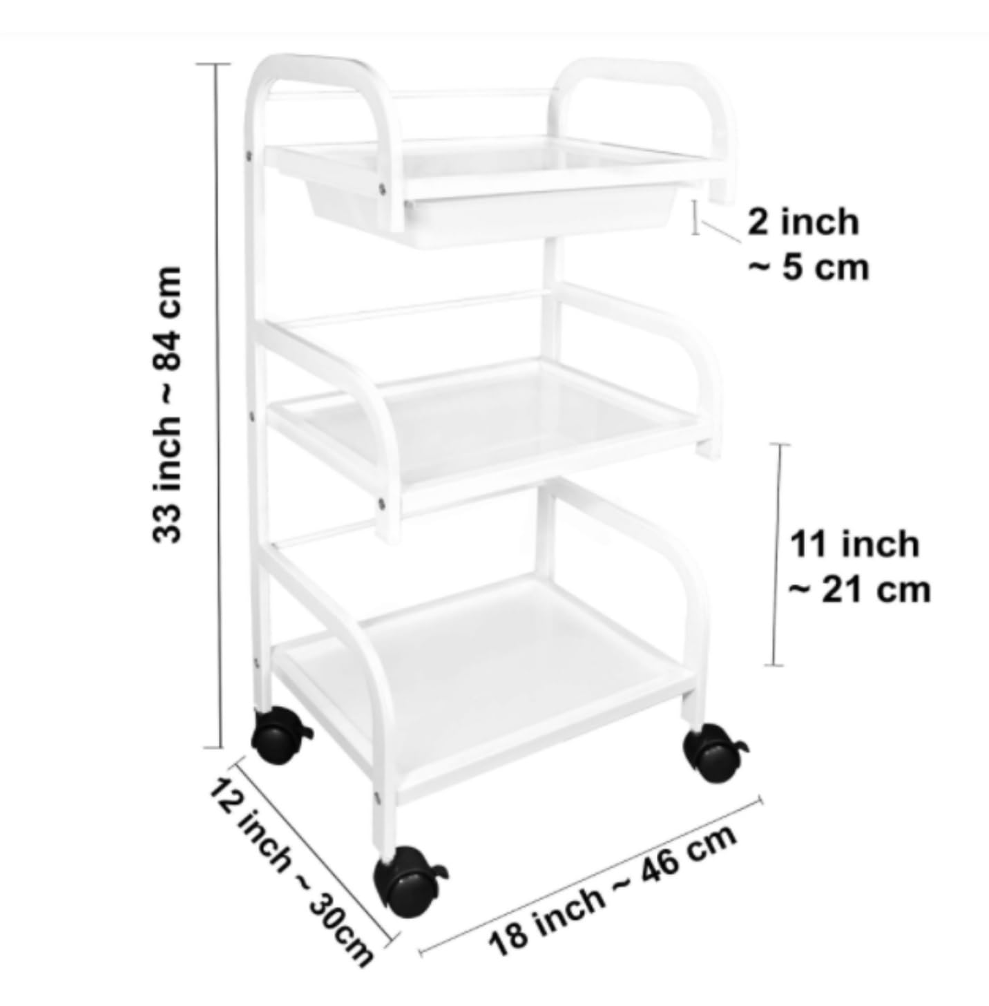 Carrello Tattoo Carrello con Ruote Carrello for Parrucchiere A 3 Livelli for Parrucchiere E Salone for Unghie Spar Cosmetici