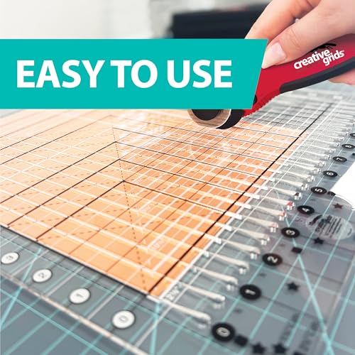 Creative Grids Stripology XL Slotted Quilting Ruler with Gudrun Erla Design Template Patented Non-Slip Grip