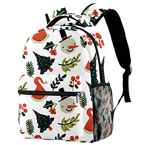 Sac à dos voyage motif bonhomme de neige sapin Noël avec porte-bouteille