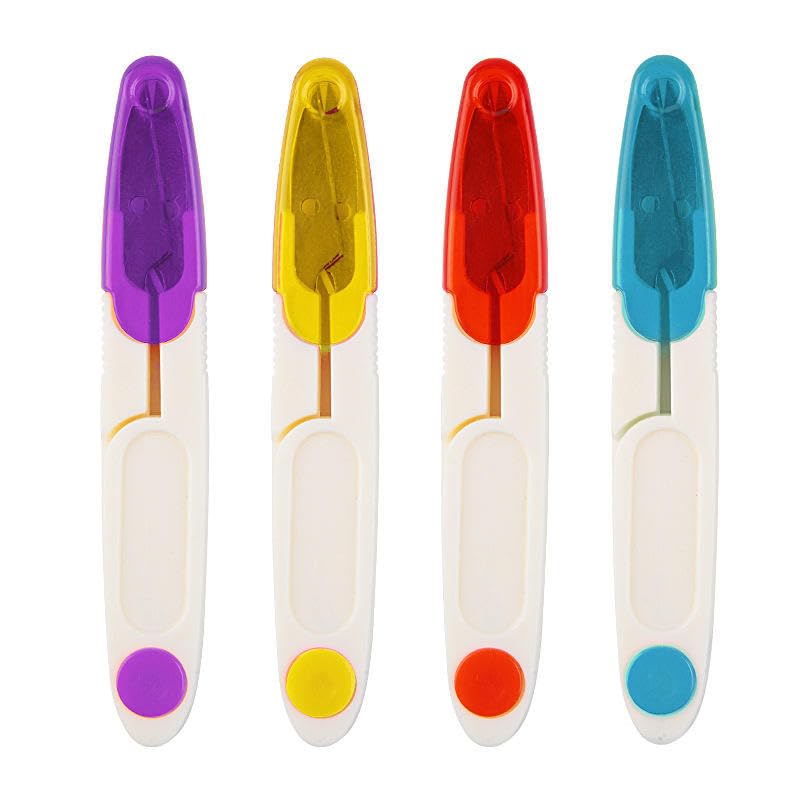 Image of Prabhas Designs U-Shaped Portable Plastic Small Yarn Scissors with Transparent Cover, Thread Cutter for Embroidery, Fabric, Paper, Quilting, Scrapbooking, Dressmaking, Handwork (4)