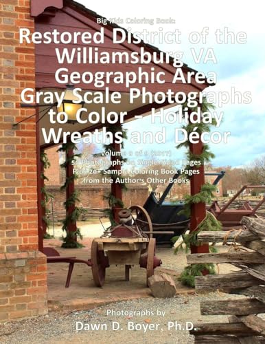 Big Kids Coloring Book: Restored District Williamsburg VA Geographic Area: Gray Scale Photos to Color - Holiday Wreaths and Décor, Volume 9 of 9 - 2017