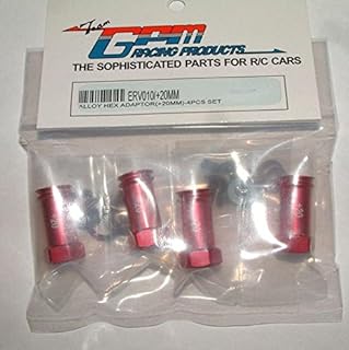 GPM for Traxxas 1/16 Mini E-Revo, Mini Slash, Mini Summit Upgrade Parts Aluminum Hex Adapters (+20mm) - 4 Pcs Set Red