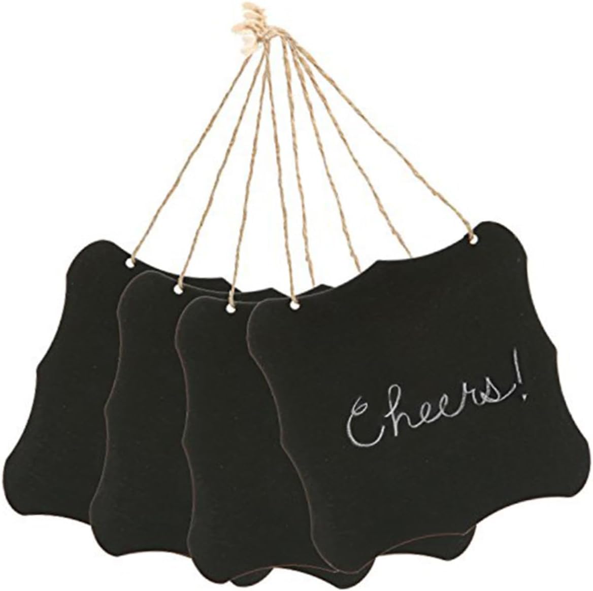 Set of 4 Vintage Style Wooden Mini Chalkboards with Hanging String