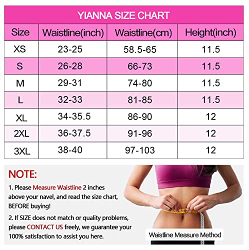 Yianna Women Zip&Hook Latex Waist Training Corsets/Cincher Sport Girdle Underbust Hourglass Body Shaper, Ya2219-Black-L #TOP4
