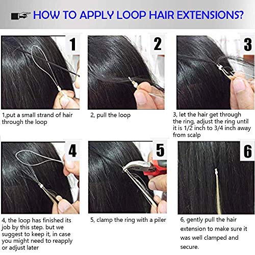 S-noilite Micro Loop Human Hair Extensions Micro Beads Hair Extensions Micro Links Hairpiece 50 Strands/50g Micro Ring Human Hair Cold Fusion Remy Hair Micro Tip (20\",Dark Brown ombre Light Brown 2T6) - Thumbnail 7
