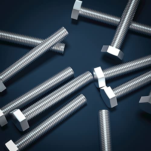 Image of 1 /2-13 x 3 (1 to 7 inch Optional) Hex Head Screw Bolt, Stainless Steel 18-8(304), Fully Threaded,5pcs