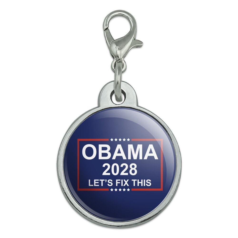 Graphics & More Obama 2028 Chrome Plated Metal Pet Dog Cat ID Tag - Small