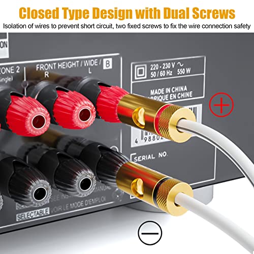 Sunjoyco 12 Pairs Gold Plated Speaker Banana Plugs, Open-Screw Type Pin Plugs Connectors Jacks For Speaker Wire Cable, Home Theater, Audio Components, Wall Plates, Gauge Cables #TOP4