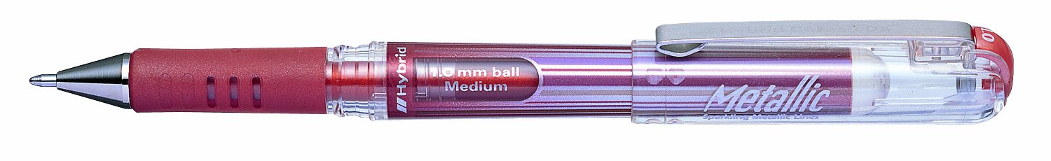 Pentel K230-MEO Hybrid Gel Metallic Grip DX Rollerball Pen with Pigmented Ink, 12-He-Package, Bronze