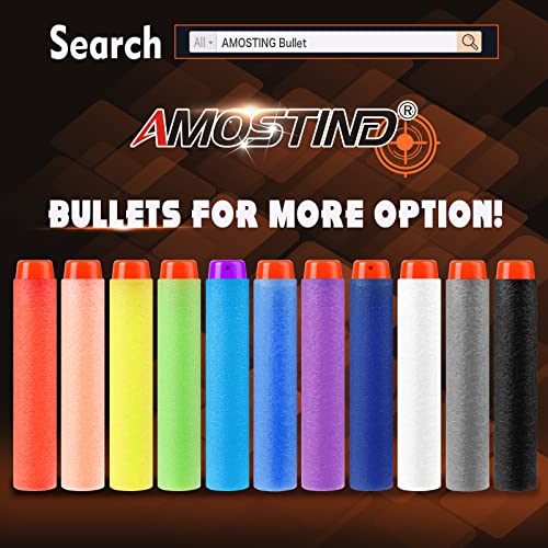 AMOSTING 100PCS Refill Bullets Ammo Pack Compatible with Nerf Guns for Nerf N-Strike Elite 2.0 Series - Compatible with All Elite Blasters Toy Guns (White) - Thumbnail 7