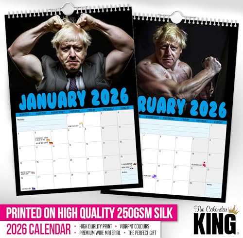 The Calendar King // Buff Borris - Boris Johnson - 2026 Wall Calendar (Full Colour, A4 Size)