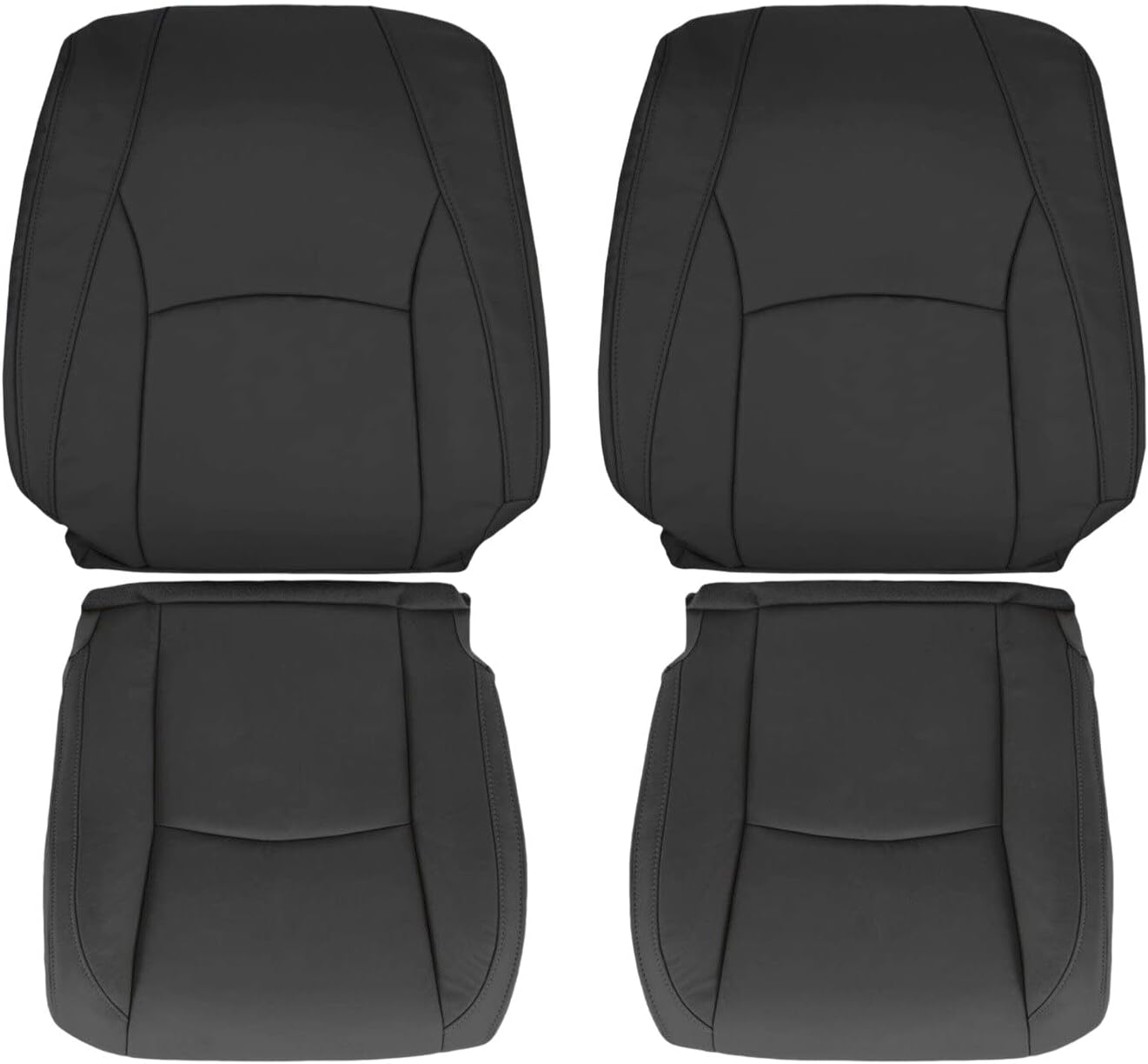 US Auto Seat Cover 2006 2007 Compatible with Lexus RX350 RX330 RX400 2X Top & 2X Bottom Leather Covers Black