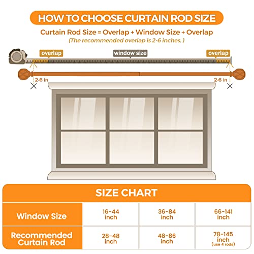 Hotozon 3/4 Inch Curtain Rods 28 To 48 Inches(2.3-4Ft), 2 Pack Antique Bronze Window Rods For Window 16 To 44 Inches(1.3-3.7Ft), Single Drapery Rod With Finials #TOP3