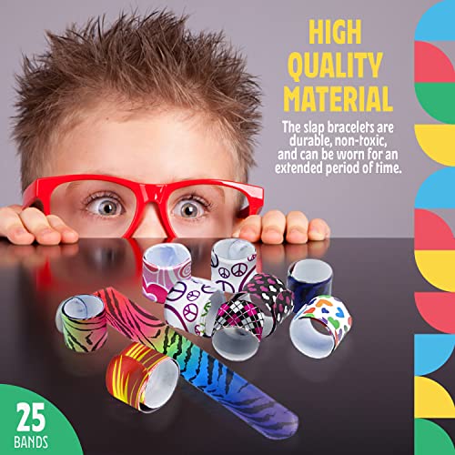 Dazzling Toys Slap Bracelets for Kids Bulk – Kids Snap Bracelets -Halloween Slap Bracelets for Kids – Slap On Bracelets for Kids Party Favors/Carnival/Classroom Prizes – Slap on Wristbands - 25 Pcs - Thumbnail 5
