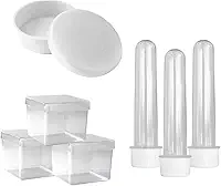 Lembrancinha Kit Com 20 Tubetes 13cm, 20 Latinhas e 20 Caixinhas 5x5. Festa Kit Aniversario (Branco)