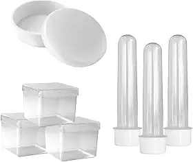 Lembrancinha Kit Com 20 Tubetes 13cm, 20 Latinhas e 20 Caixinhas 5x5. Festa Kit Aniversario (Branco)