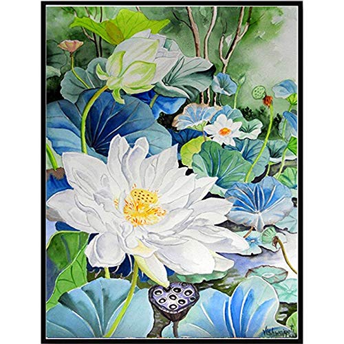 Art de Diamant de Bricolage 5D Mosaïque Lotus blanc kit complet peinture diamant 70x140cm