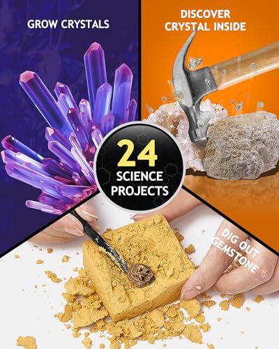 Japace Science Advent Calendar 2024 for Girls Boys, Christmas Gifts for Kids Age 4-6-8-12, Science Kits with 24 Cool Experiments, Christmas Countdown Calendar, STEM Projects for Kids Age 8-12