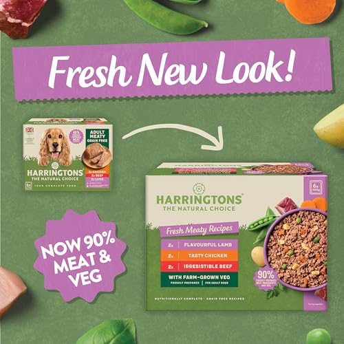 Harringtons Complete Wet Tray Grain Free Hypoallergenic Adult Dog Food Meaty Pack 6x400g - Chicken, Beef & Lamb - Made with All Natural Ingredients - Image 4