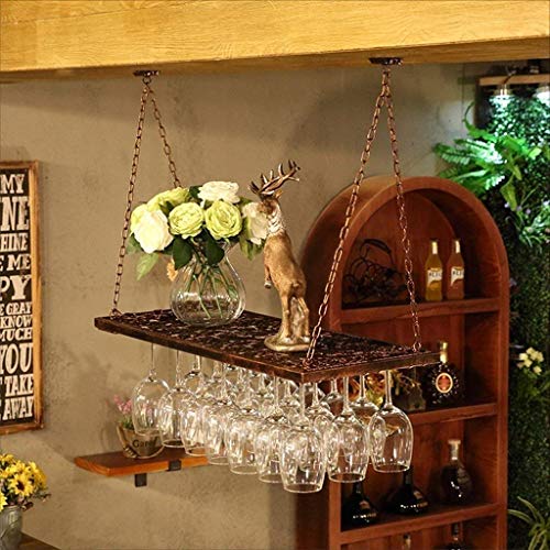 Casier à vin suspendu en fer rétro NMDCDH pour bar et cuisine 80x31cm