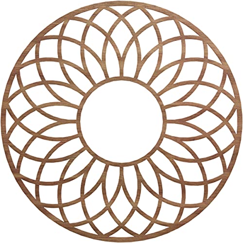 Image of Ekena Millwork 38 inchOD x 13 inchID x 3 /8 inchT Cannes Wood Fretwork Pierced Ceiling Medallion, Walnut