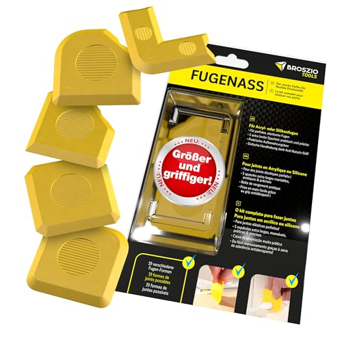 Broszio Tools FugenASS 5er Set – Praktische Silikon Abzieher für Fugen zum bequemen Glattziehen – Fugenglätter für Silikon- & Acrylfugen mit verschiedenen Größen und Formen – inkl. Aufbewahrungsbox