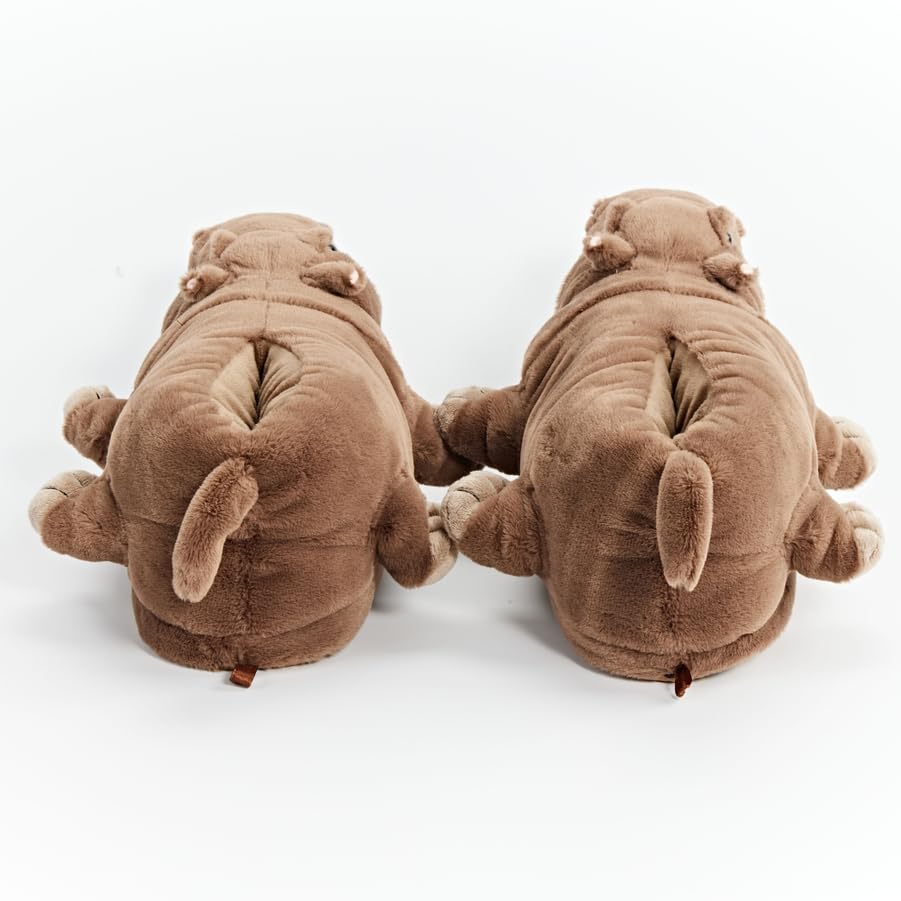 Image of ooohyeah Women's Funny Animal Hug Plush Non-Slip Slippers, Novelty Cute Cozy Warm Slippers with Grips for Women