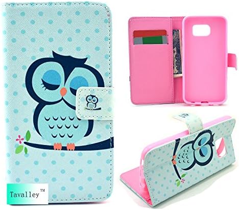 Galaxy S6 Case,Tavalley(TM) Fashion Magnetic Design Flip Folio Pu Leather Cover Standup Cover Case with Sleeping Owl Pattern for Samsung Galaxy S6 with Screen Protector and Stylus