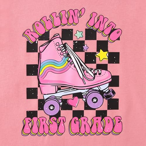 Image of First Day of School Outfit for Girl Rollin Into First Second Third Grade Shirt 1st 2nd 3rd Back to School T-Shirt Top