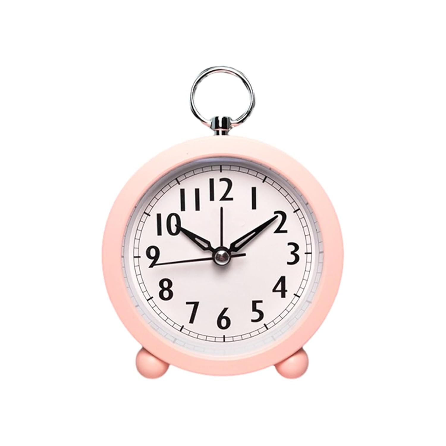 Lovskoo Alarm Clock 4 inch Small Clock Battery Operated Simple Design Portable Clock for Bedroom Desk Clock for