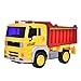 Dump Truck Toy Friction Powered Construction Trucks Toys for Boys and Girls with Light and Sound, 4 Wheels, 1:20 Advanced Simulation Model-Engineering Series, Red and Yellow