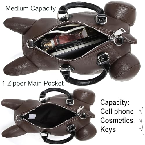 Image of Women PU Leather Unique Novelty Dog Shaped Crossbody Shoulder Bag Handbag Purse