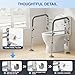 Loyoda Foldable Toilet Safety Rails for Seniors - Adjustable Toilet Safety Frame & Toilet Handles for Elderly & Disabled, Fits Most Toilets, 350lb Capacity, Gray