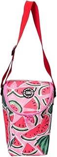شنطة تبريد بتصميم بطيخ من كابس، لون وردي (بينك فيستا)