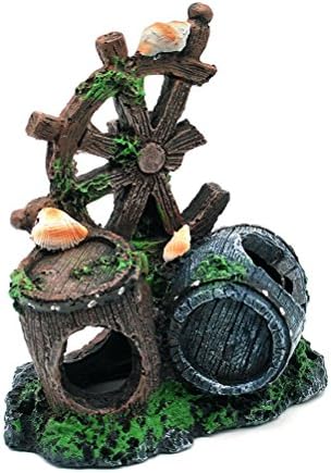 Dimart Simulation Resin Double Barrel Aquarium Decorations Fish Tank Landscape Ornament