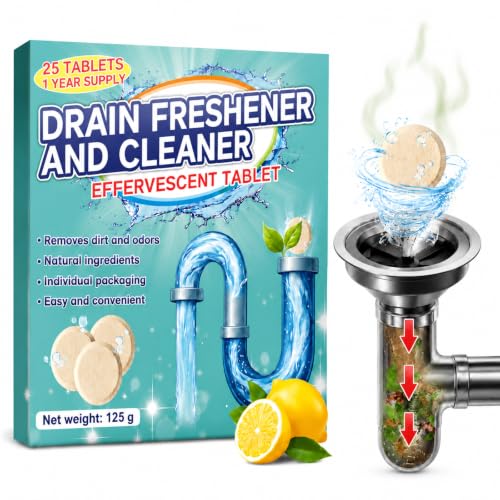 Smelly Drain Cleaner Tablets, 25 Pack Supply DrainSmell Eliminator, Deodorizer